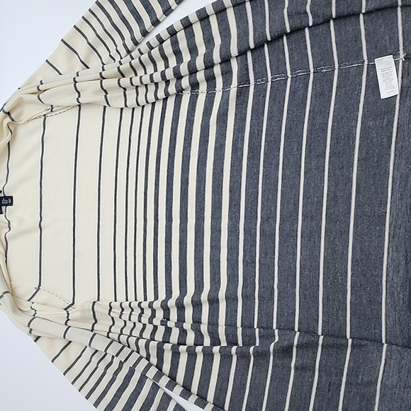 Cynthia Rowley 100% Extrafine Merino Wool Open Front Long  Cardigan Cream Grey M - Picture 5 of 8